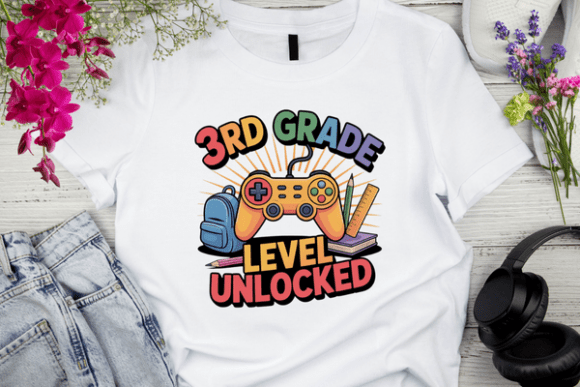 3rd Grade Level Unlocked Gaming T-Shirt: The Ultimate Design Pack for Creators and Funny Projects