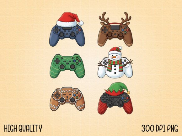 Christmas Gaming Controller Bundle PNG