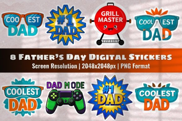 Cool Dad Vibes Stickers Bundle