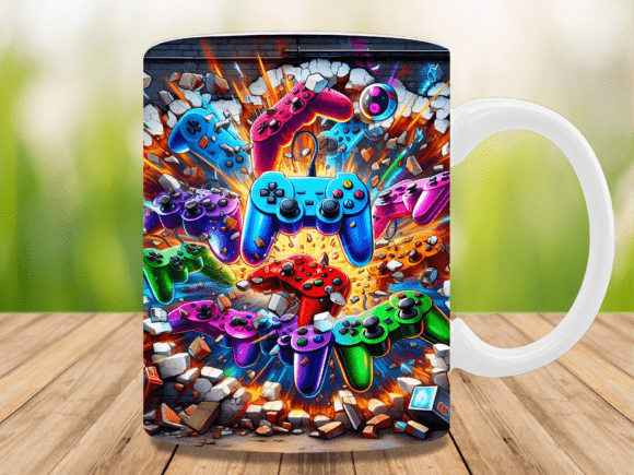 Explosive Gaming Controllers Mug Wrap: A Practical Guide to Sublimation Workflows and Design Integration