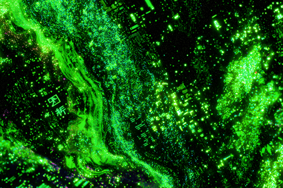 Futuristic Neon Green Circuit Background
