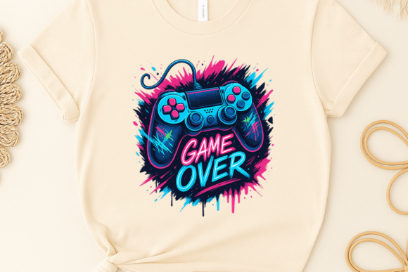 Game Over Gaming Sublimation Clipart PNG