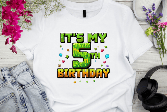 Gaming 5th Birthday T-Shirt Design Ideas