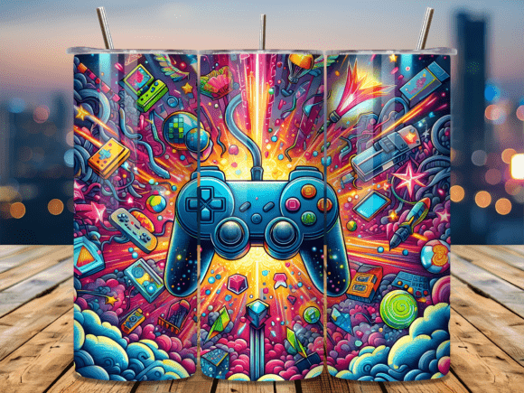 Gaming Controller Explosion Tumbler Wrap