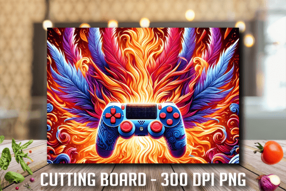 Gaming Controller Feather Cutting Board Design