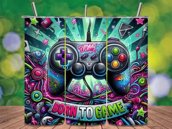 Gaming Controller Neon Explosion Tumbler: A Digital Design for the Modern Creator Economy