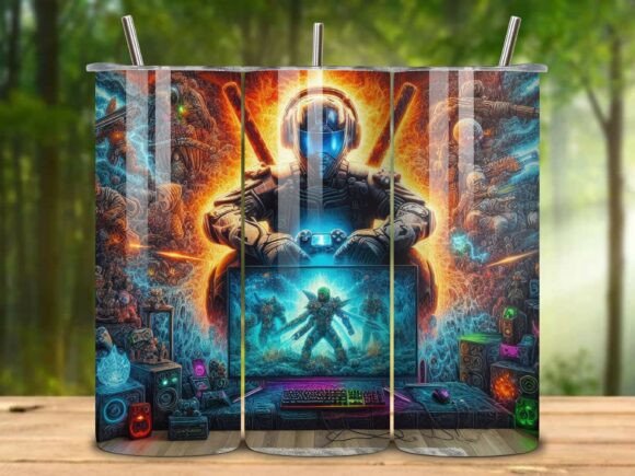 Gaming Gamer Gift Video Game Tumbler V.4 – A Versatile Sublimation Wrap for Creators and Gamers Alike
