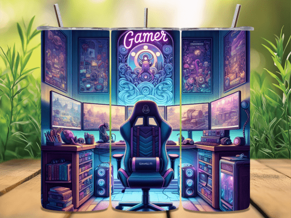 Gaming Room Vibrant Glow Tumbler Wrap: More Than Just a Design