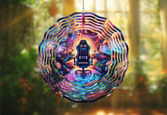 Gaming Setup Neon Wind Spinner: Elevate Your Outdoor Space with a Custom Sublimation Design