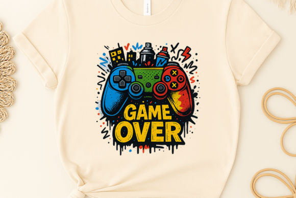 Gaming Sublimation Clipart Game Over PNG: Your Shortcut to Custom Gamer Merch