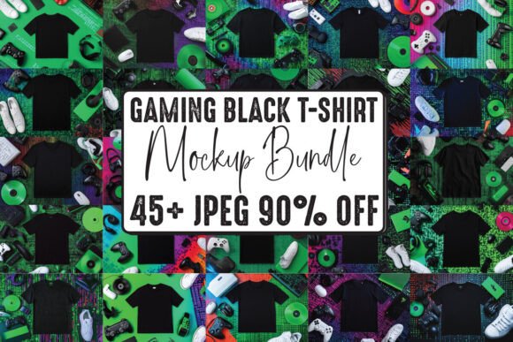 Gaming T-Shirt Mockups Bundle: 53 High-Res Templates