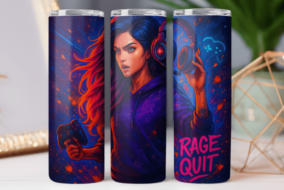 Girl Gaming Tumbler Wrap Skinny 20oz PNG Design Guide