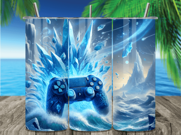Ice Gaming Controller Ocean Tumbler Wrap: A Perfect Match for 20 oz Skinny Tumblers
