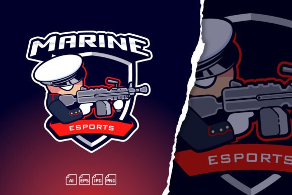 Marine Esport Gaming Editable Logo Badge: Built for Teams