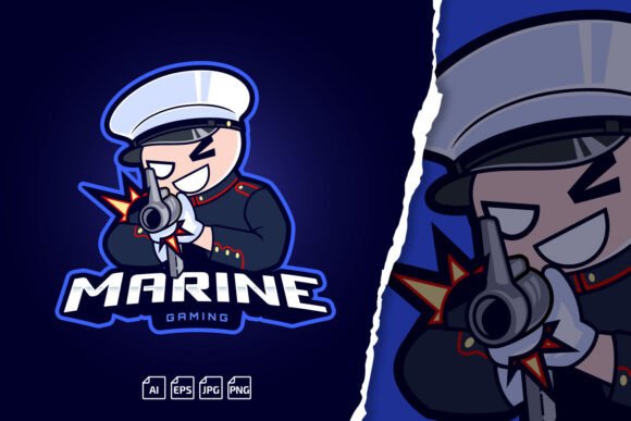 Marine Sailor Gaming Cartoon Mascot – Build Your Brand Identity
