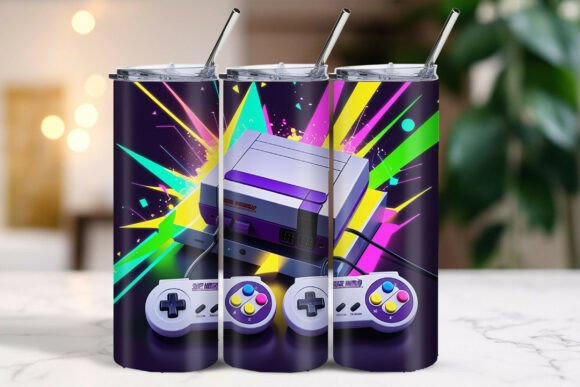 Neon Gaming Console Art Tumbler: Is This Digital Wrap Right for Your Project?