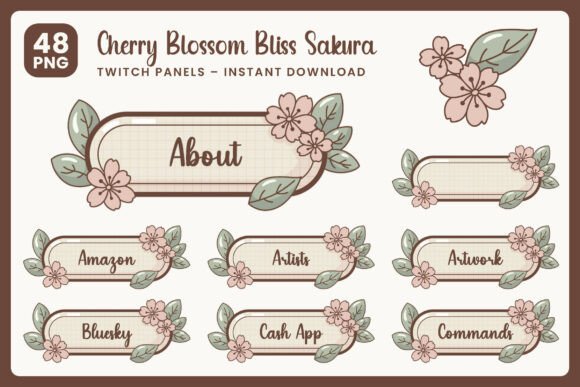 Pastel Cherry Blossom Sakura Panels