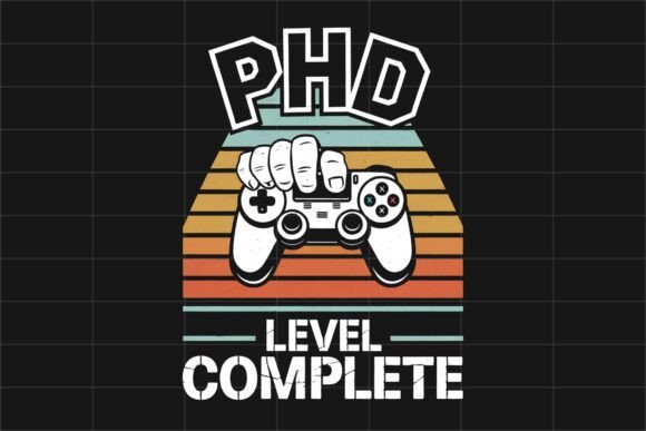 PhD Level Complete Graduate Gaming PNG for Creative Projects