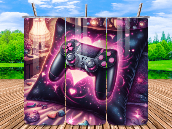 Pink Controller Gaming Heart Tumbler
