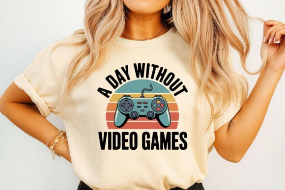 Retro Gaming Controller Typo Design: Merging Nostalgic Silhouettes with Sunset Gradients