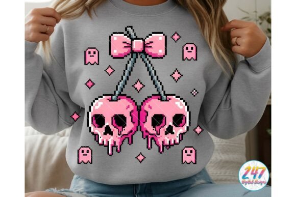 Skull Cherries Skeleton Gaming Halloween – Creative Digital Art for Your Projects