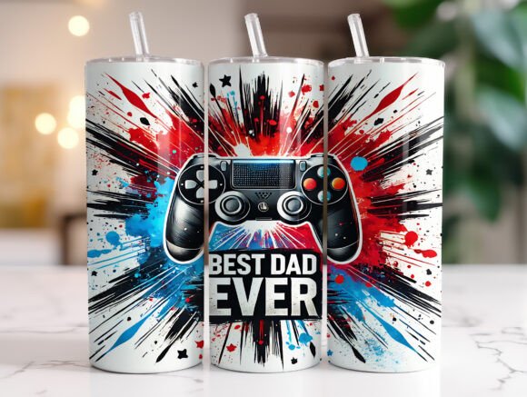 The Best Dad Ever Gaming Controller Tumbler: A Creative Sublimation Design for Personalized Gifts