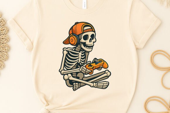 Unlock Creative Potential with Skeleton Gaming Shirt Sublimation PNG Designs