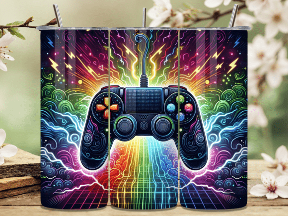 Unlock Vibrant Tumbler Designs with the Gaming Controller Rainbow Tumbler Wrap
