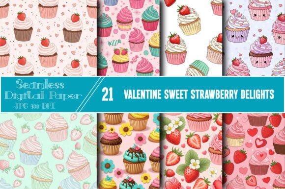 Valentine Sweet Strawberry Delights in Graphic Design