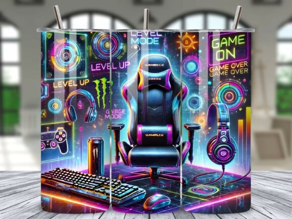 Why the Neon Gaming Chair Setup Tumbler Wrap PNG Is the Ultimate Accessory for Your 20 Oz Tumbler
